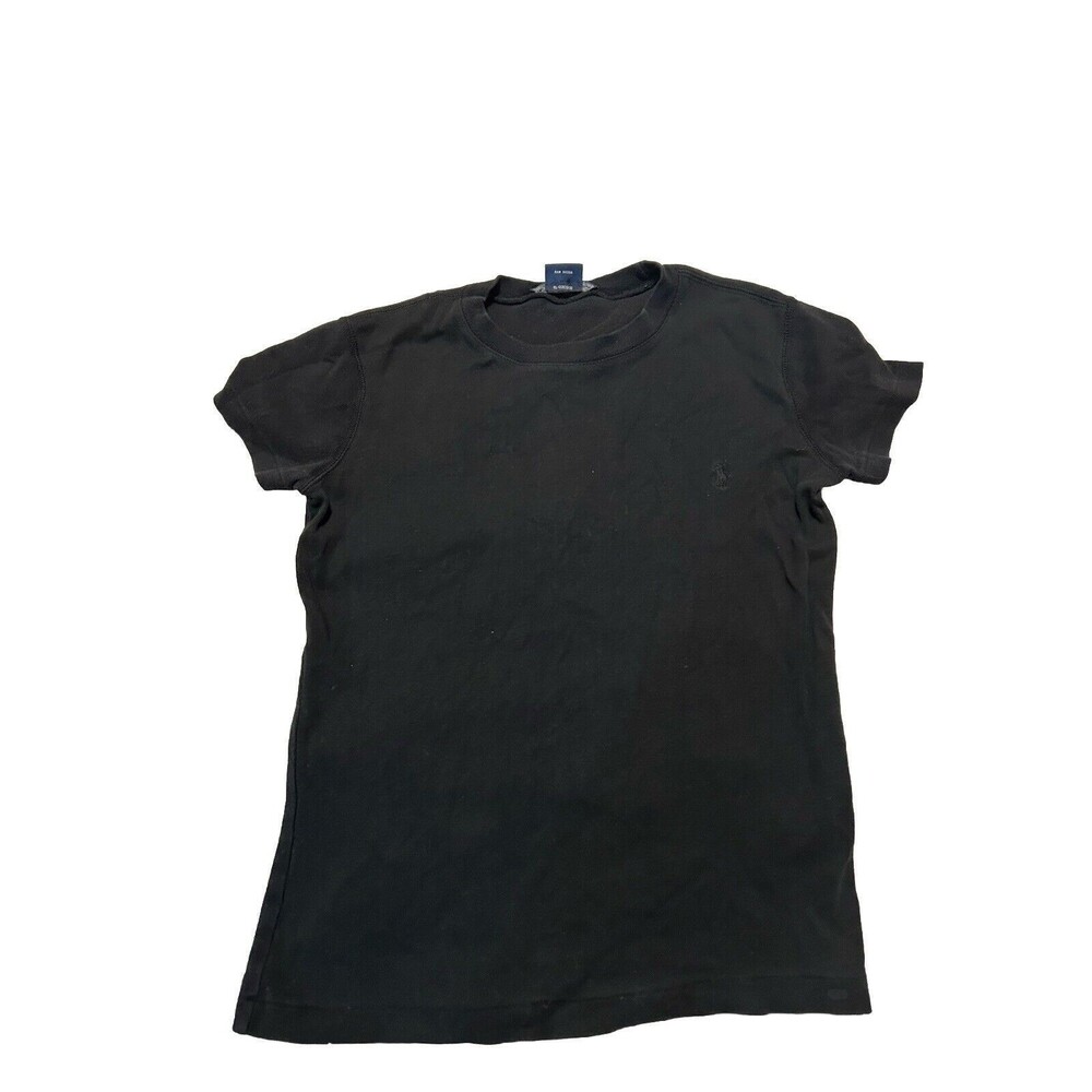 Vintage Ralph Lauren T Shirt Womens Size Small Top Embroidered Black Horse Sport